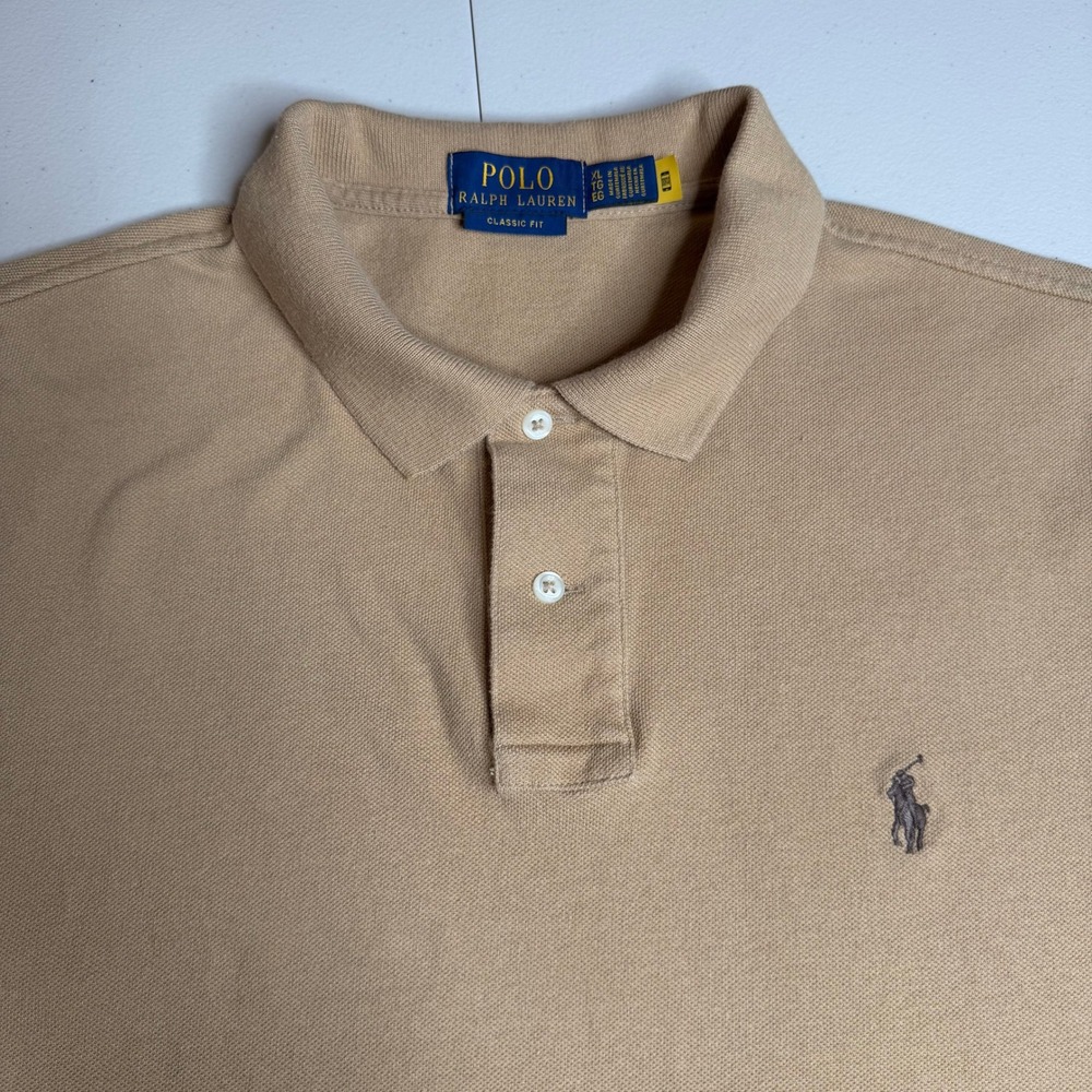 Polo Ralph Lauren Mens XL Classic Fit Tan Cotton Pique Short Sleeve Polo Shirt - Picture 2 of 15
